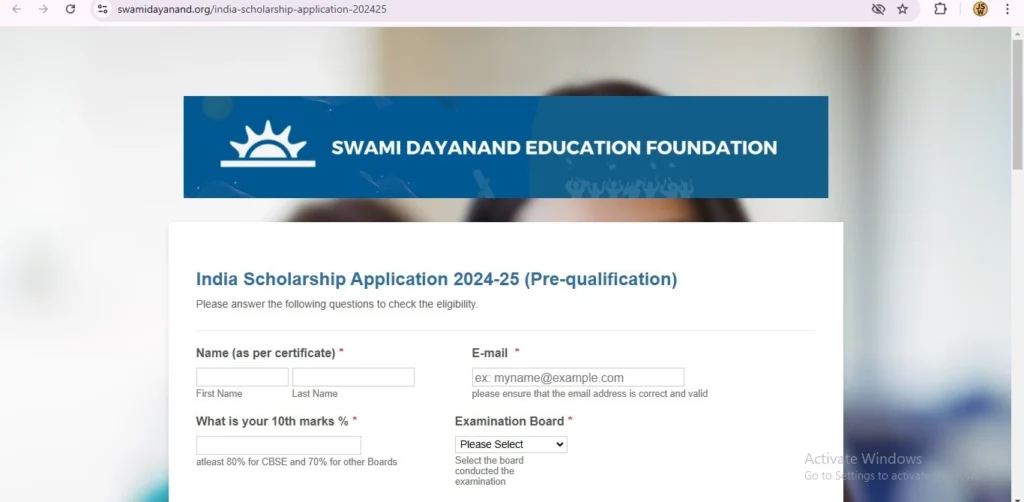 Swami Dayanand Merit India Scholarship 2024-25